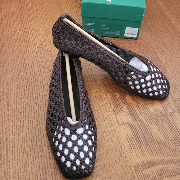 J. Crew Leather Woven Quinn Ballet Flat - Rich Hickory - Picture 10 of 11